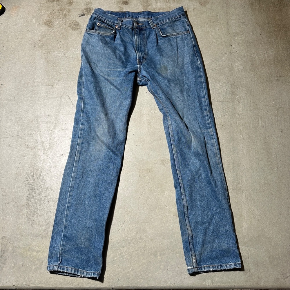 Vintage Levis 505 Jeans Mens 34x32 Blue Denim Straight Leg Orange Tab Skater 00s